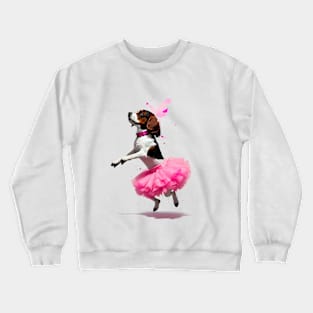 Flying High: Cocker Spaniel Pink Tutu Tee Crewneck Sweatshirt